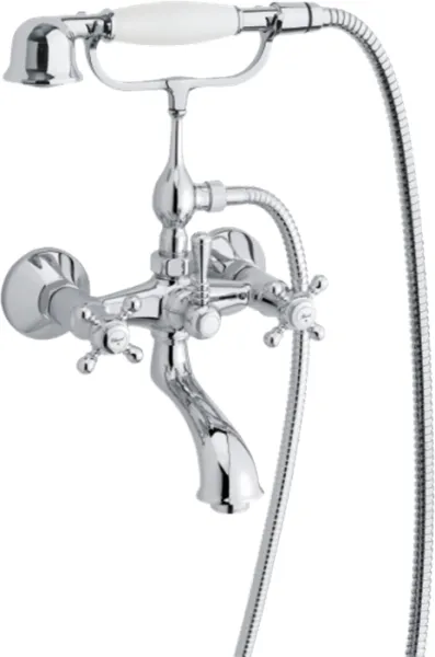 Damixa Tradition badekarkran for bad/dusj med hånddusj, krom