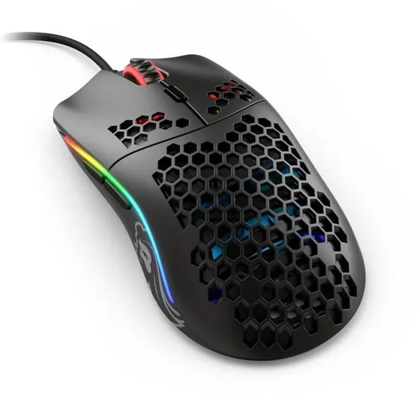 Glorious Model O- (Small) - Matt Svart - Gaming Mus - Optisk - 6 knapper - Svart med RGB-lys