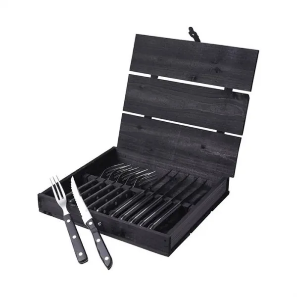 Gense Old farmer steak-/grillbestikk 12 deler - Sort/stål