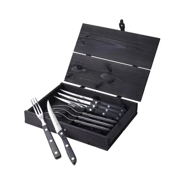 Gense Old farmer steak-/grillbestikk 8 deler - Sort/stål