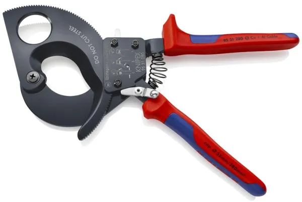 Knipex Kabelsaks (Skraldeprinsipp) svart lakkert, med flerkomponentshåndtak 280 mm