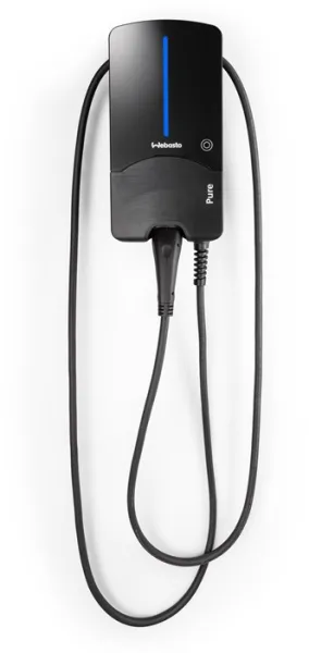 Webasto Pure ladeboks 22 kW Type 2 Black Edition med 7 m kabel - Integrert Type B reststrømsrele