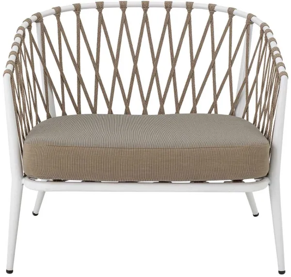 CREATIVE COLLECTION Cia loungestol for hagen, med pute - polyester og hvitt metall