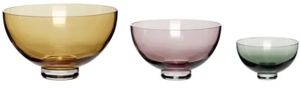 Hübsch Radiant Skåler Beige/Rosa/Grønn Sett av 3