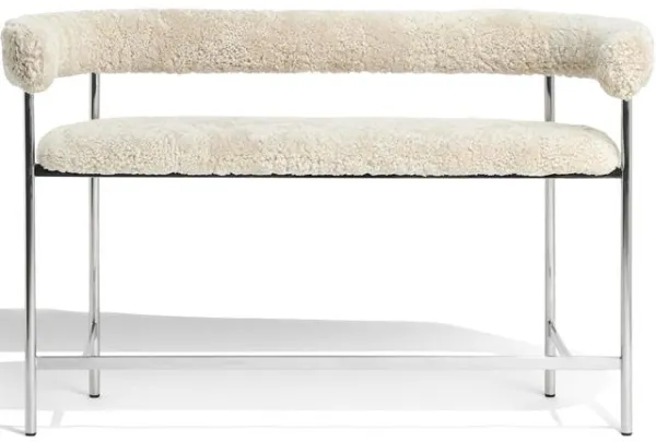 Møbel Copenhagen Font Bar Sofa 75 cm Sheepskin Oyster/Polert stålramme