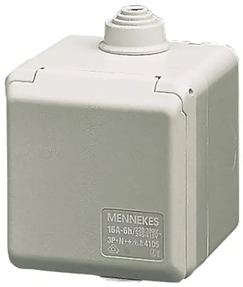 Mennekes CEE vegguttak utvendig 3-polet 16A 230V IP44 6H 4102