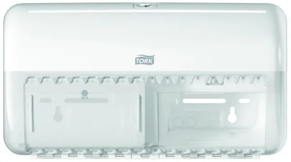 Tork Twin dispenser, til toalettpapir, 2 ruller, hvit, T4