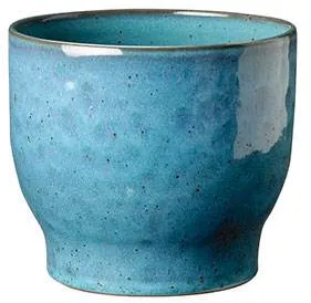 Knabstrup Keramik blomsterpotte, disblå - Ø:16,5 cm