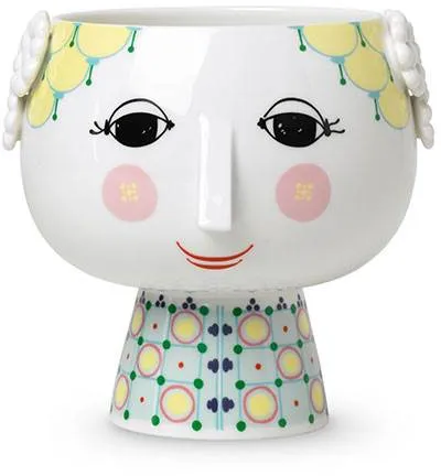 Björn Wiinblad Eva blomsterpotte på fot - Ø15,5 cm - Gul