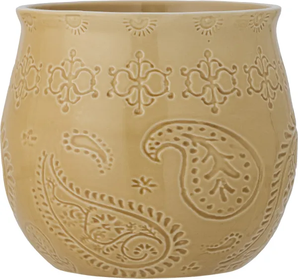 Rani, Blomsterpotte, gul, steingods